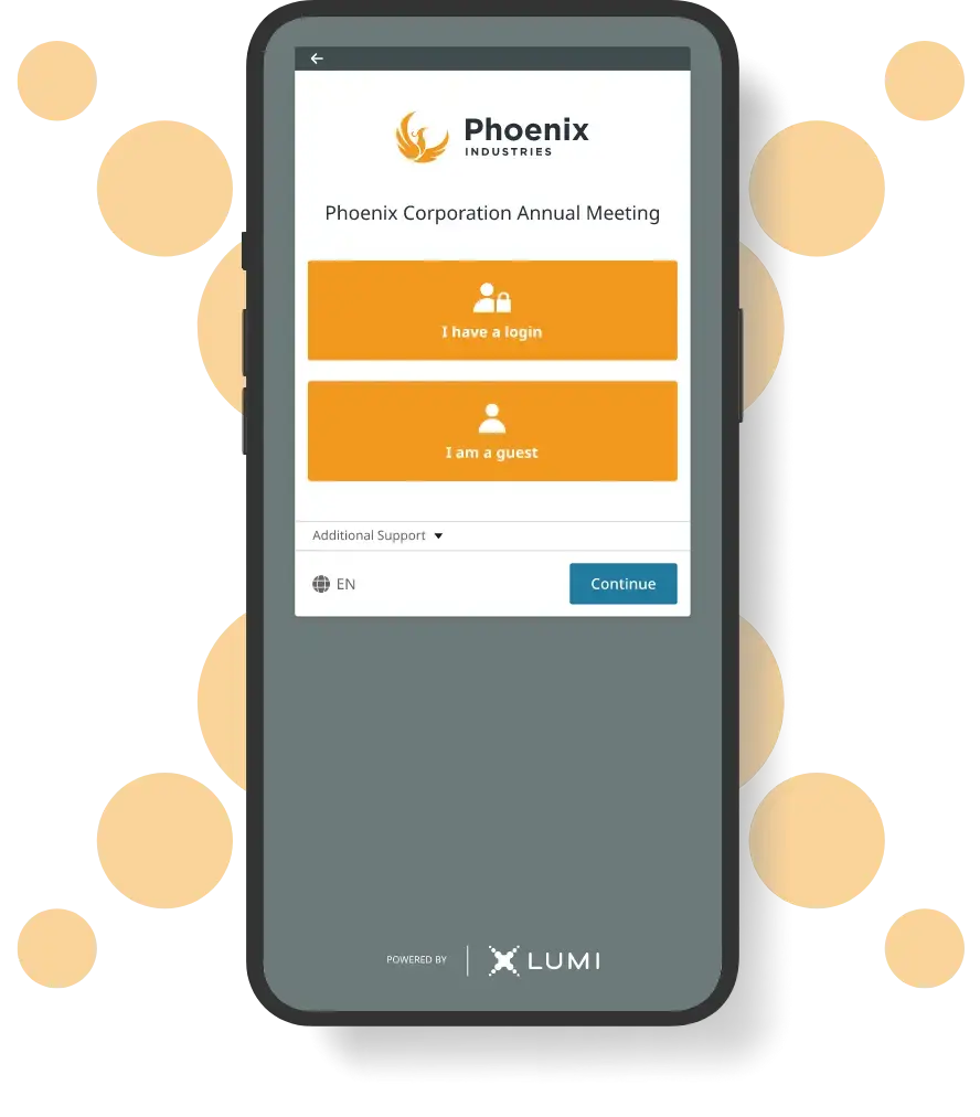 phone showing meeting login screen