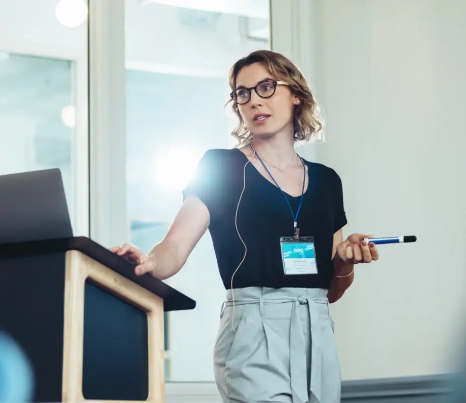 Woman giving a presentation
