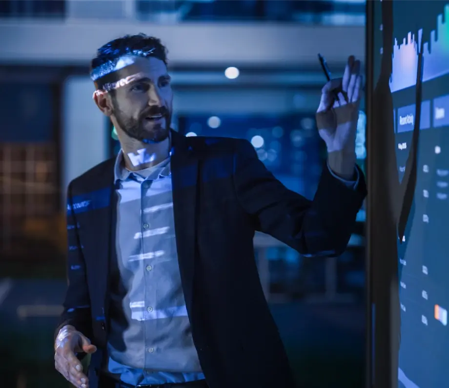 Man delivering presentation