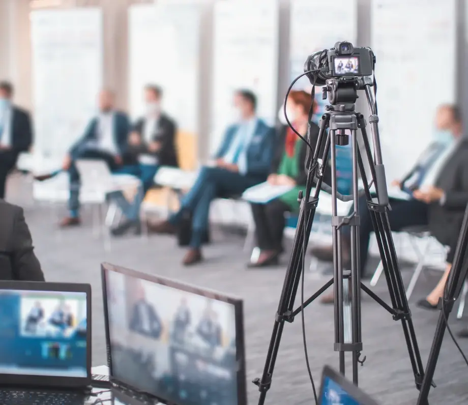 Camera recording a meeting