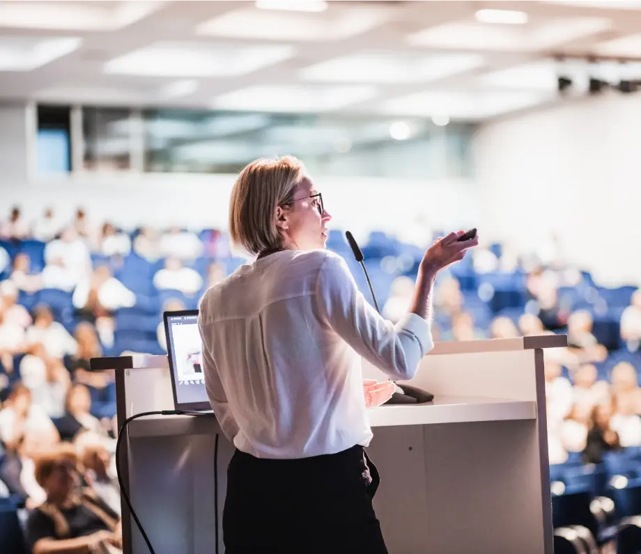 Woman giving a presentation