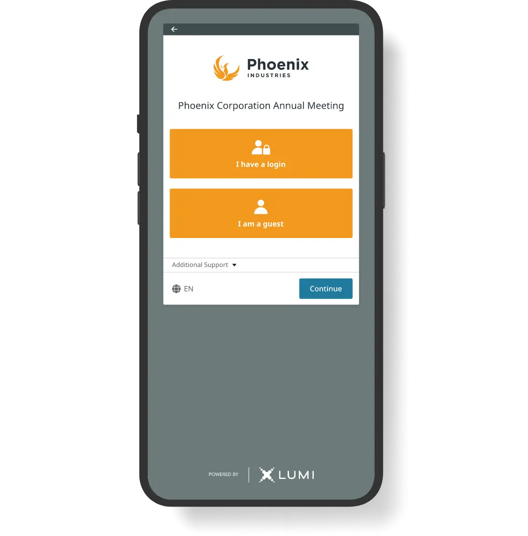 Phone showing meeting login screen