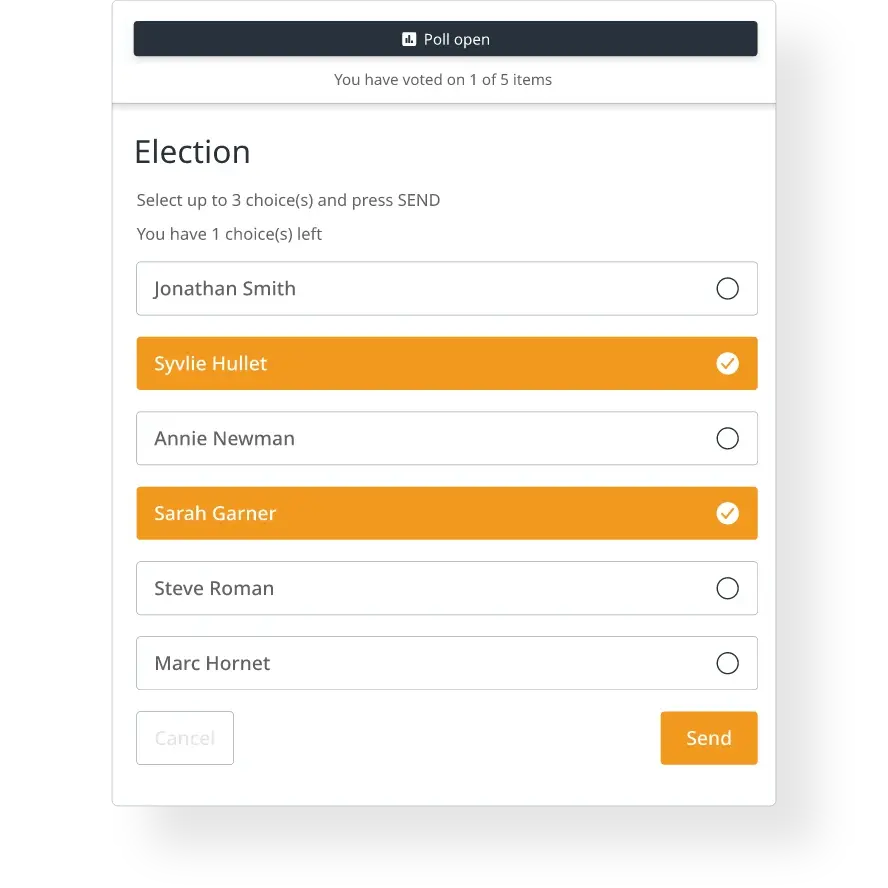 Voting screen
