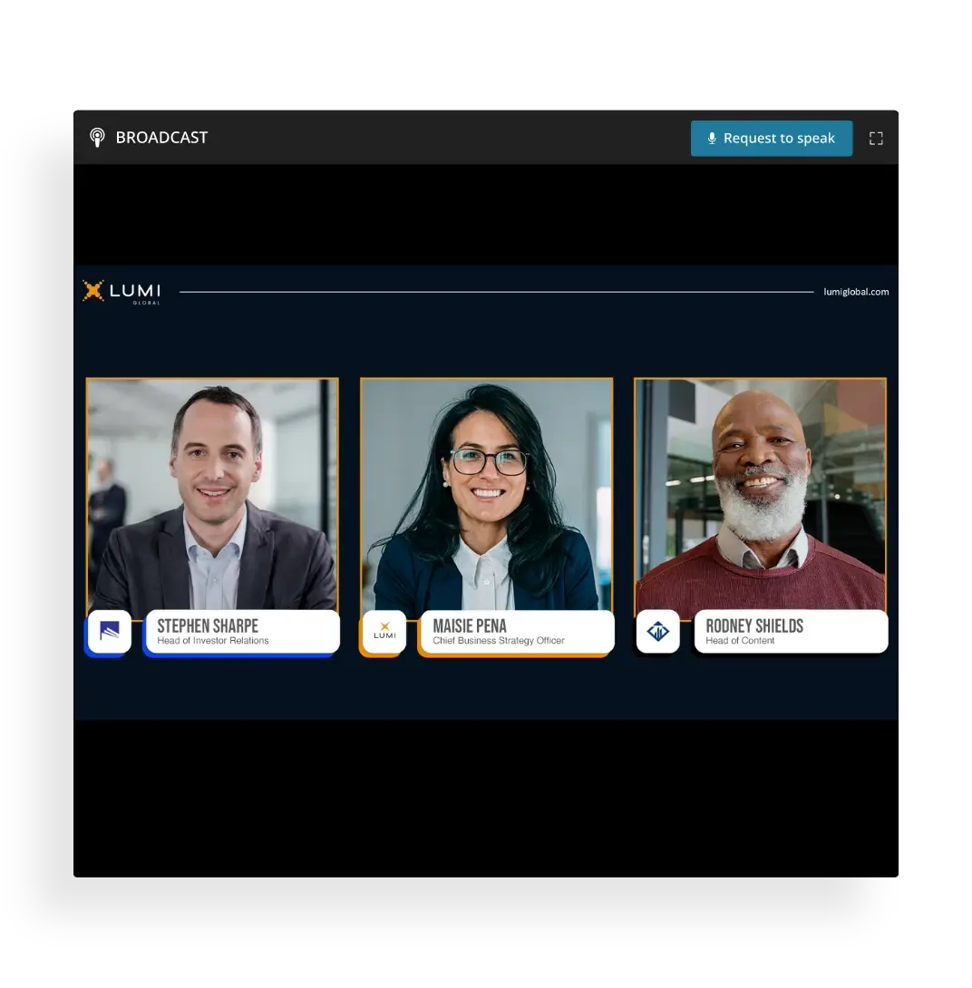 screen showing a broadcast